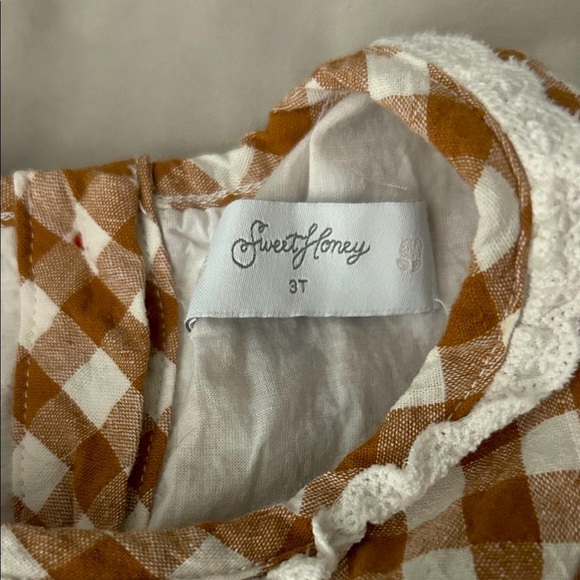 SweetHoney Brown and White Checkered Top and Bloomers - Picture 2 of 3